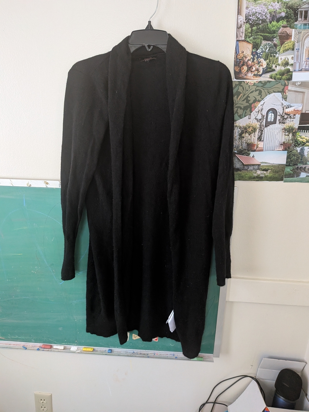 Quince Black Cashmere Duster Cardigan